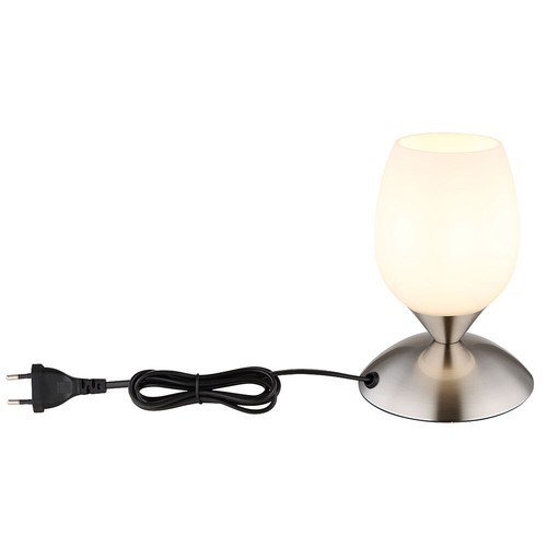 Lampada da Tavolo Luci Soggiorno Scrivania 1 Fiamma Toccare Vetro Argento - Foto 5 di 6