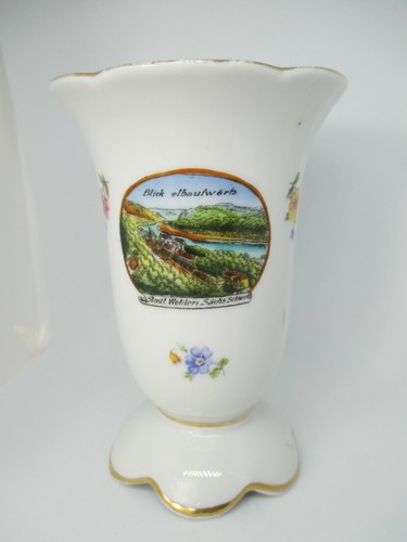 Città Wehlen Sassone Svizzera Souvenir Vaso Porcellana Di Leuchtenburg - Imagen 1 de 7