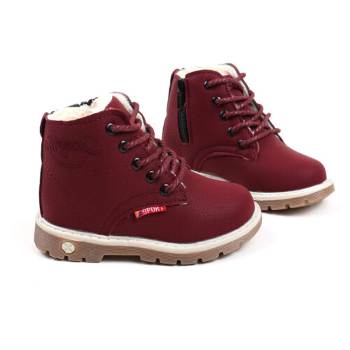 Mädchen Jungen Kinder Freizeit Reißverschluss Schnürung Winter Herbst Wandern Sport kurze Stiefeletten - Bild 7 von 62