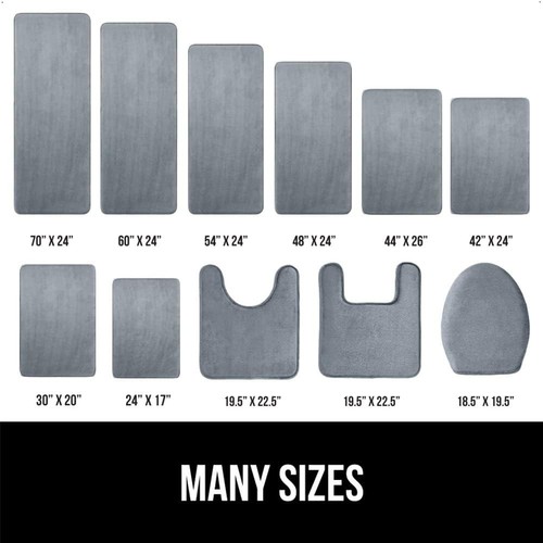 Gorilla Grip Thick Memory Foam Bath Rugs, Soft 24" x 17", Graphite Gray - Picture 7 of 7
