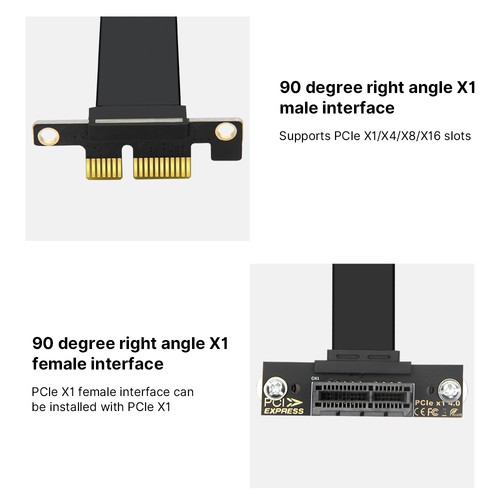Adaptador de cable de extensión de tarjeta gráfica PCIe4.0 negro de 10 cm compatible con 3.0,2.0 - Imagen 5 de 8