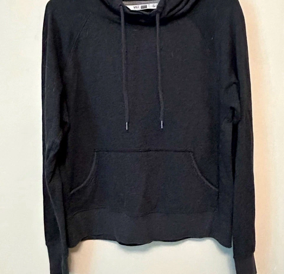 UNDERCOVER Felpa con cappuccio Victoria's Secret antracite con accenti lucidi sul retro! Taglia Media