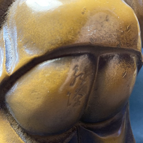 Japanese vintage antique figurineTakasago Figurine Metal Signed Statue iron - Picture 6 of 12