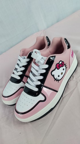 Hello Kitty Sanrio Tennis Shoes Size 6 Women Casual White Pink Black Embroidered - Picture 2 of 15