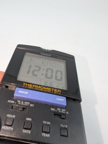 Vintage Casio Travel Clock PQ15 DQ-750 Temperature LED Light PQ-15 Tested Work - Picture 4 of 5