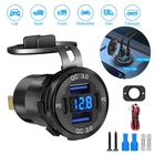 12-24V 4 Port Fast Car Charger QC3.0 & PD USB C Outlet Socket for Boat RV Marine