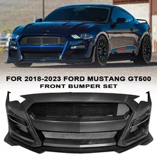 For Ford Mustang 2018-2023 Front Bumper Cover Grille Lip GT500 Style Upgrade Kit
