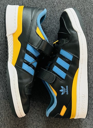 Adidas Forum Low Men's Shoes Size 9.5 Black-Pulse Blue Gold FZ5890 Pristine - Picture 3 of 6