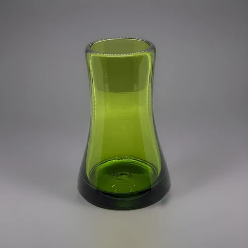 Vintage Blenko Glass Olive Green Vase