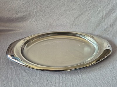 AMC SERVIERPLATTE GRILLPLATTE WURSTPLATTE KÄSEPLATTE CHROMAGAN EDELSTAHL 18/10