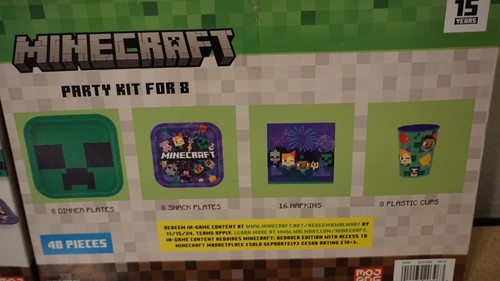 Minecraft Party Kit For 16 Plates Napkins Cups 80 Pieces Birthday + 24 Kid Masks - Picture 6 of 8