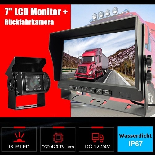 ESSGOO 120° Einparkkameras Rückfahrkamera Mit Farbig Monitor 7 Zoll Bus LKW Auto - Bild 2 von 12