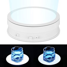 Rotating Display Stand with LED Light 7.9in/44lb White
