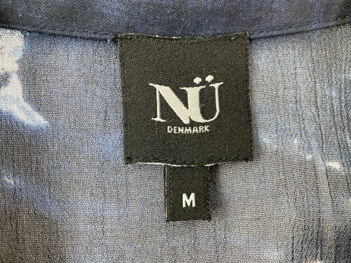 Nu Denmark Designer Blue Patterned Semi Sheer Oversize Blouse Top Sz M Vgc #D1  - Picture 9 of 9