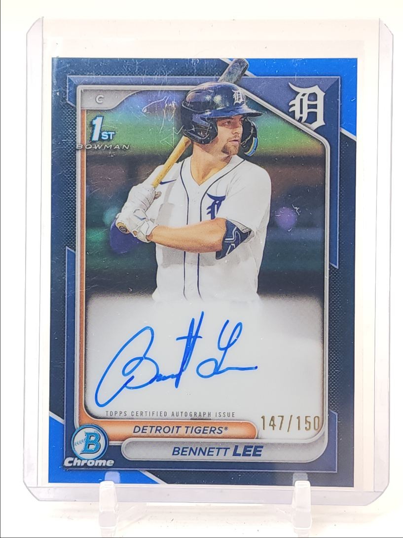BENNETT LEE 2024 BOWMAN CHROME 1ST TRUE BLUE REFRACTOR AUTO /150 Q1300-F