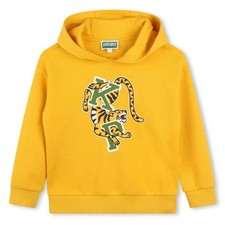 Kenzo Boys Tiger Print Fleece Hooded Sweatshirt