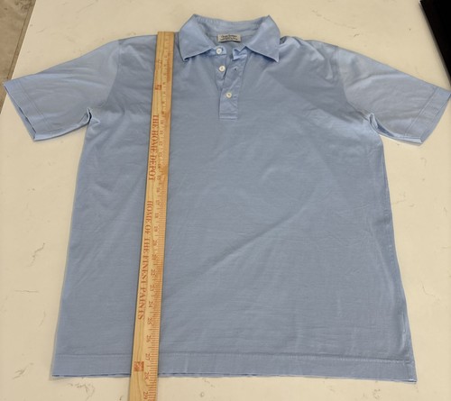 GRAN SASSO Italy Men's Light Blue Cotton Short Sleeve Polo Shirt Size 52 M - Picture 5 of 9