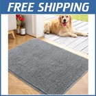 Grey Dog Door Mat - Absorbent & Non-Slip