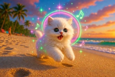 Super Cute Kitty Cat Digital Image Picture Photo Wallpaper Desktop AI Art 2003