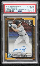 2024 Bowman Draft Gold Wave Refractor 40/50 Casey Saucke II PSA 9 MINT Auto 1pr8
