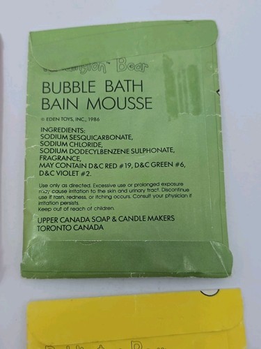 Paddington Bear 28g Bubble Bath Eden Toys 1986 Upper Canada Soap & Candle Makers - Picture 6 of 8