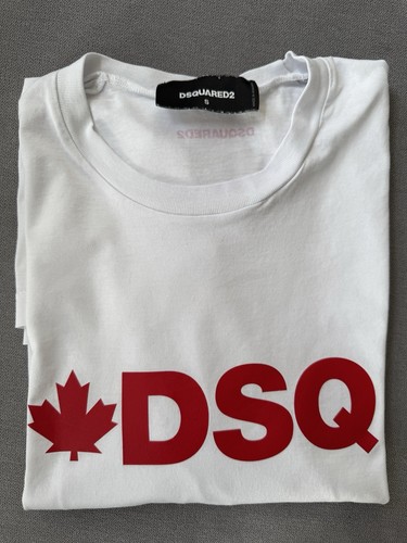 Camiseta DSQUARED2 Para Hombre 100% Algodón Blanco Logo Talla S - Imagen 10 de 10
