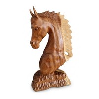 Budawi® Xl Holz Pferd Figur Dekofigur Holzfigur Skulptur Statue BüSte Aus Holz