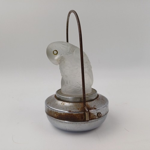 Vintage PIFCO Frosted Glass Parrot Night Light 30s Made In Japan Art Deco - Picture 16 of 17