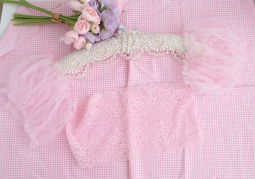 Coquette Baby Pink Lace and Tulle Puff Sleeves Tube Crop Mesh Top Off shoulder P - Picture 7 of 7