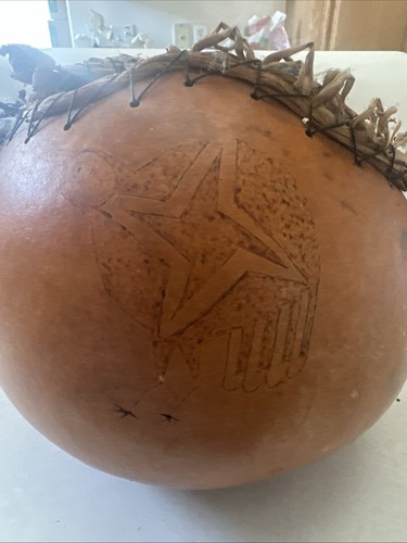 Mexico Pottery Gourd Hand Carved - Picture 4 of 20