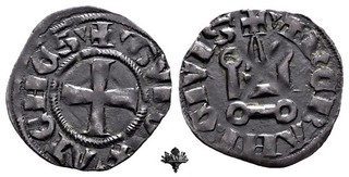 ATHEN Denier SILVER Silbermünze Guy II de la Roche (1294 1308)