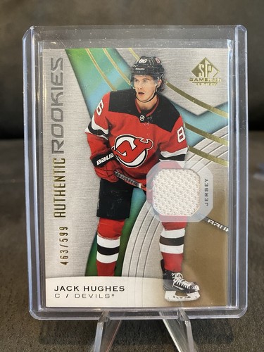 2019-20 SP Game Used Jack Hughes Gold Jerseys Rookie RC #463/599 NJ Devils ⭐️