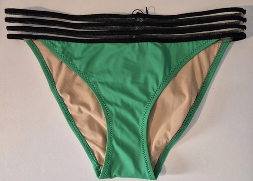 Selfridges Emma Pake Bikinihose Grün Schwarz Mid Rise Neu W28 Größe Small - Bild 3 von 7