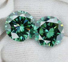 Pair 3.00 Ct Natural Green Round Cut Lab Grown Loose CVD Diamond VVS1 Certified
