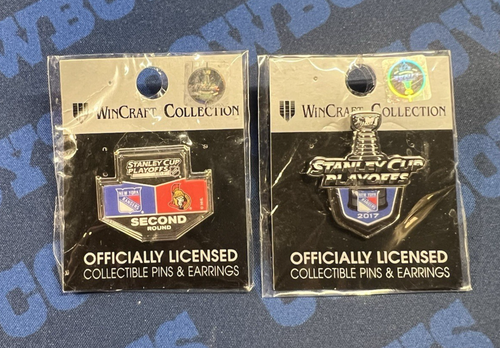 WinCraft New York Rangers 2017 Stanley Cup Playoffs & Second Round Pin Lot - Picture 1 of 4