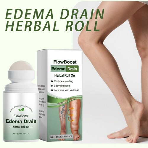 Flow Boost Edema Drenaje Herbal Roll on Reduce Hinchazón Cuidado Piernas Rollerball 50 ml - Imagen 4 de 17