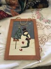 Christmas Wooden Painted Snowman Sign "Merry Christmas" 12" x 8" Wall Door Decor