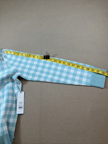Draper James Strickjacke Damen M Clueless Preppy Karo Mintgrün Pullover Neu mit Etikett - Bild 12 von 12