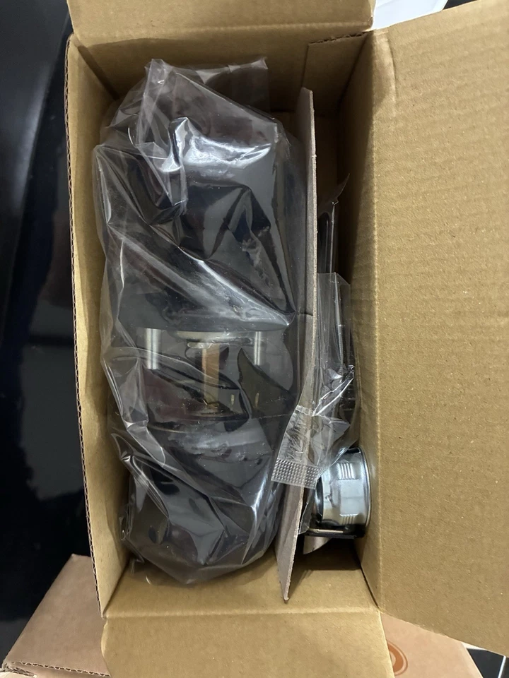 Juego de 5 perillas de puerta coloniales Copper Creek CK2020BC, función de paso recubiertas de negro Foto 3 de 4