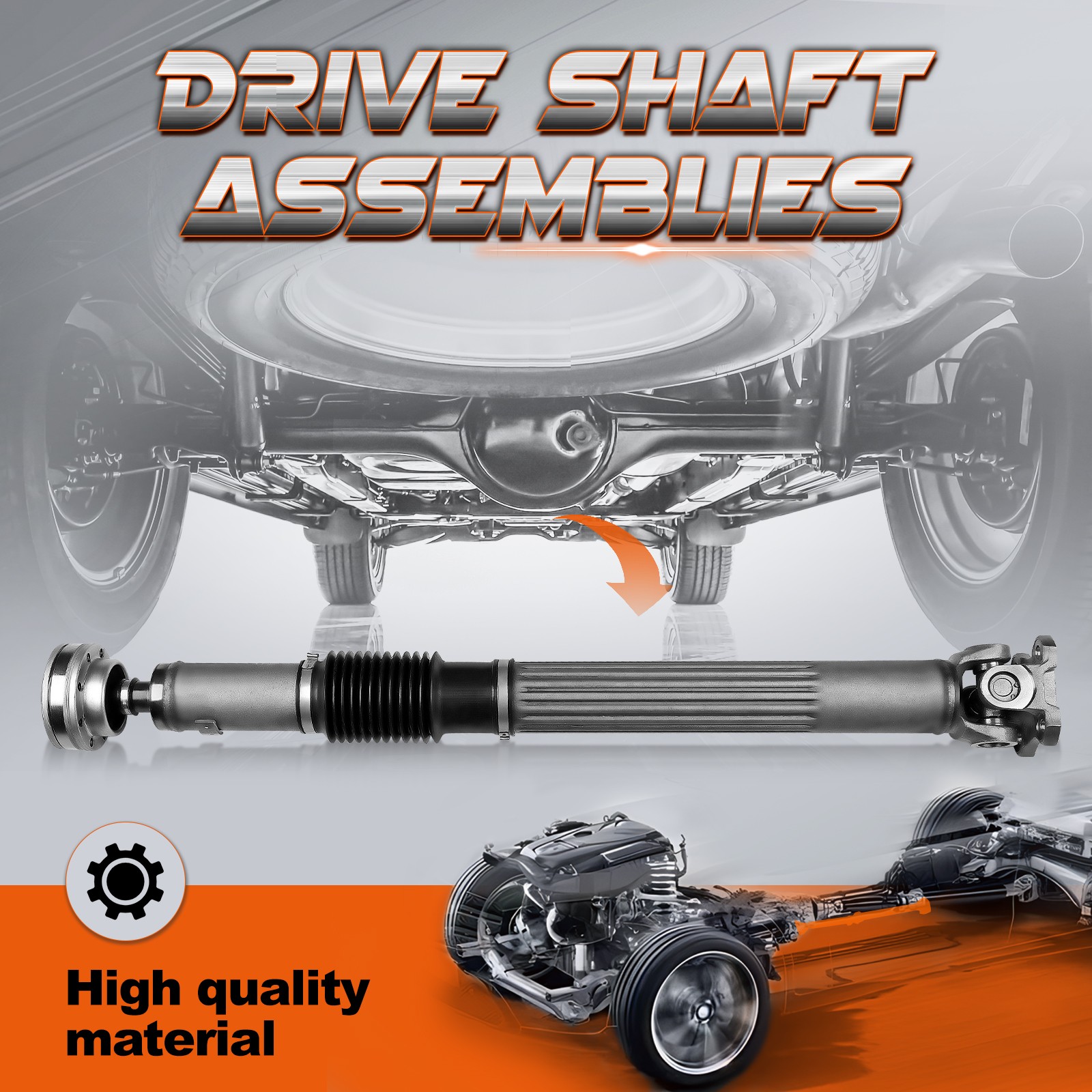 For Jeep Wrangler 2012-2017 3.6L 07-11 3.8L Front Driveshaft Prop Shaft Assembly