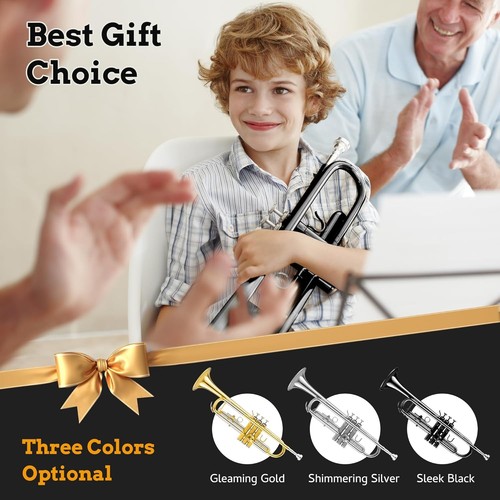 CAHAYA Bb Trumpet Instrument Trompeta: Student Trumpet with Hard Case - Picture 3 of 8