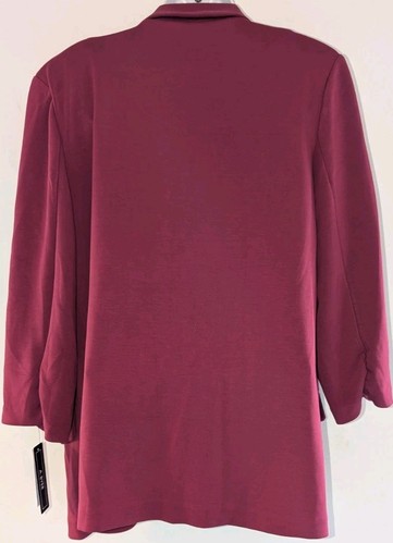 A.BYER Woman's Cranberry Colored Open Front Long Sleeve Jacket - Size L - Picture 3 of 5