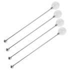  4pcs Coffee Stirring Stick: 6.7" Stainless Steel Swizzle Stick Reusable Metal