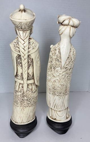 Vintage Elfenbein Harz Kaiser und Kaiserin asiatische Figuren - Bild 2 von 7