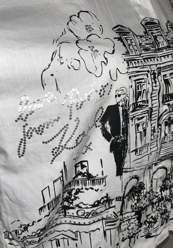 Camisa corta Karl Lagerfeld para mujer escena urbana popelina manga corta blanca talla M nueva con etiquetas - Imagen 11 de 12