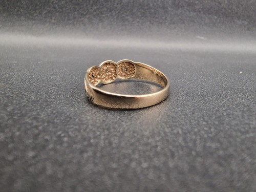 Zigeunerring 9 kt Gold Diamant Stern besetzt 3 Diamanten - Größe P - Bild 12 von 24