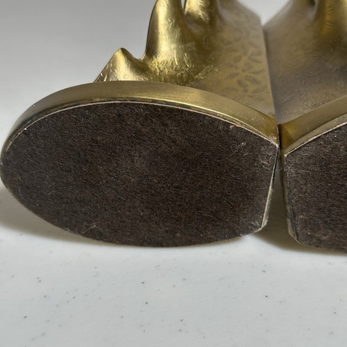 VTG Pair Brass Oak Leaf Bookends PMC Philadelphia Metal Co Hand Cast Leaves - Bild 11 von 15