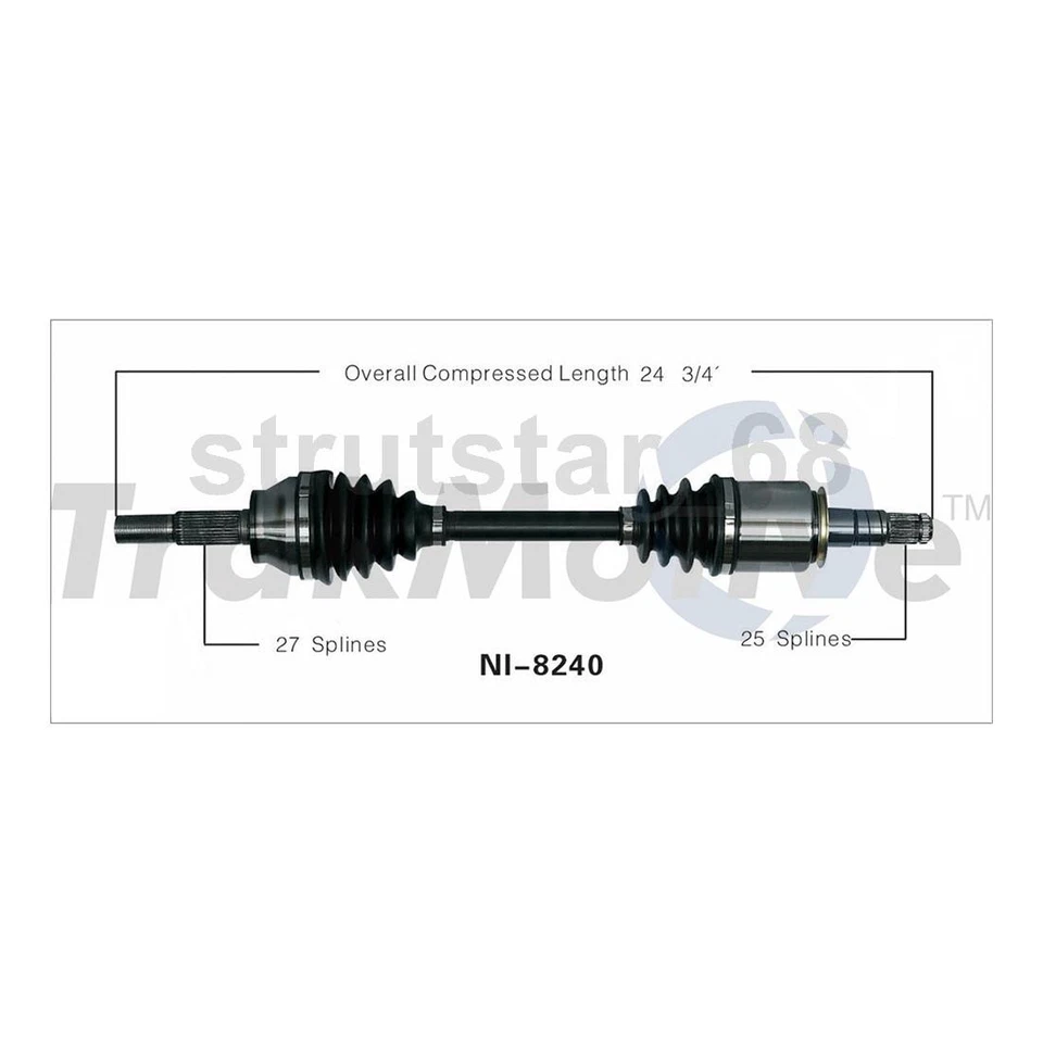CV Axle Shaft TrakMotive Front Left Front Right 2X Fits INFINITI FX35 2003-2008 - Image 2 of 3
