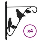 Hanging Basket Bracket Black Powder-coated steel Medium vidaXL