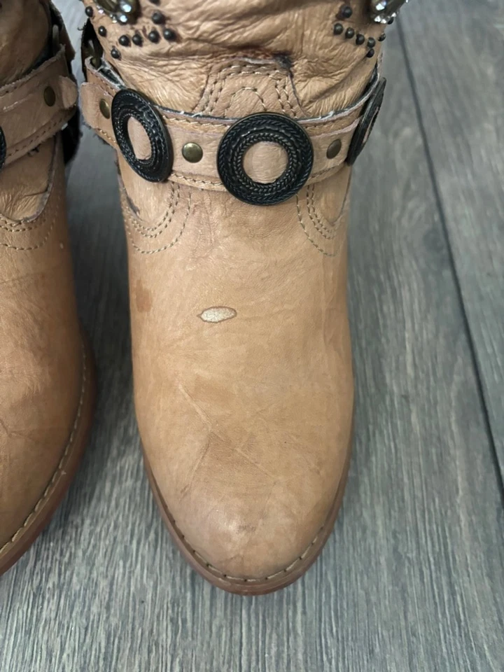 Botas vaqueras occidentales de cuero para mujer Dingo tachonadas turquesa concho adornadas Foto 2 de 4